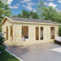 Casa de madera con baño Sweden A / 23m² / 6x4m / 70mm
