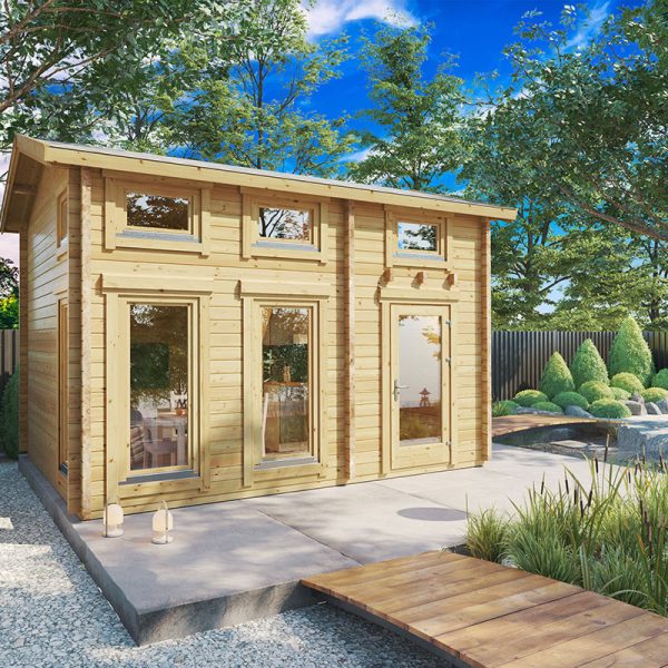 Casa de jardín con altillo “Bruno 1” 26m²  70mm  5x4m